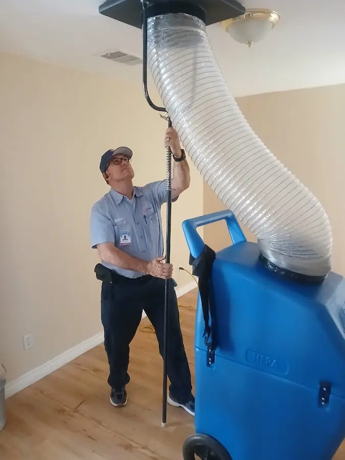 Mini Split Installation technician using HEPA equipment in Venice